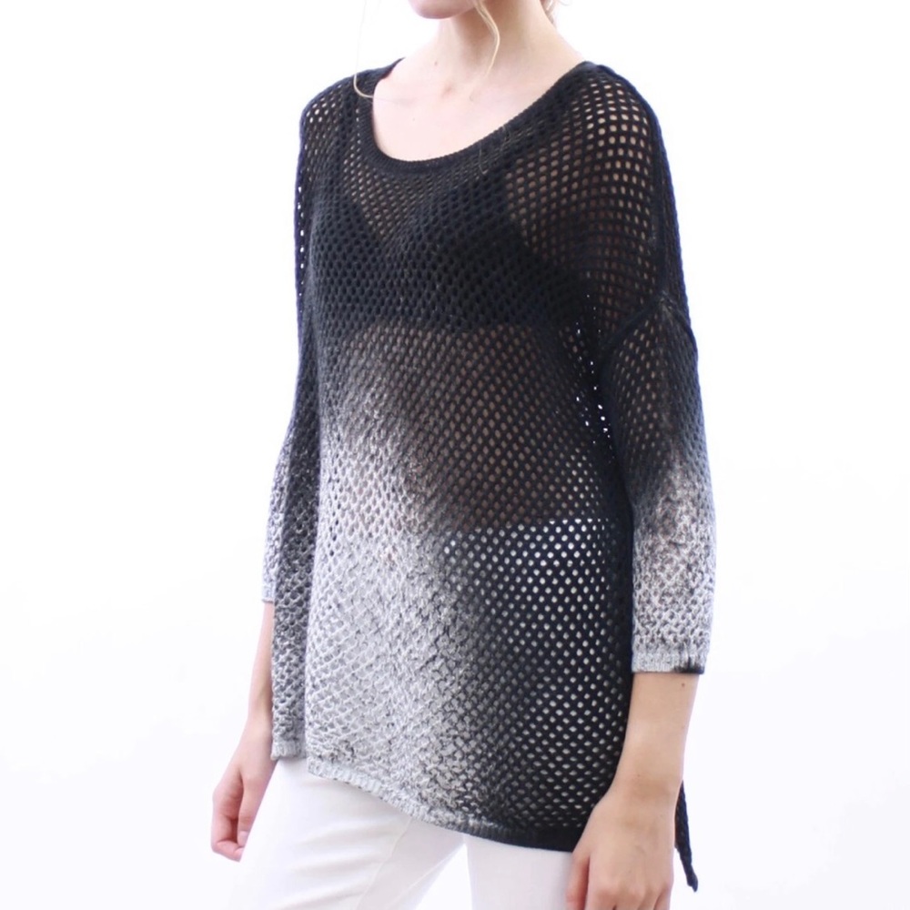 Zoe Couture Gray Ombré Mesh Sweater
